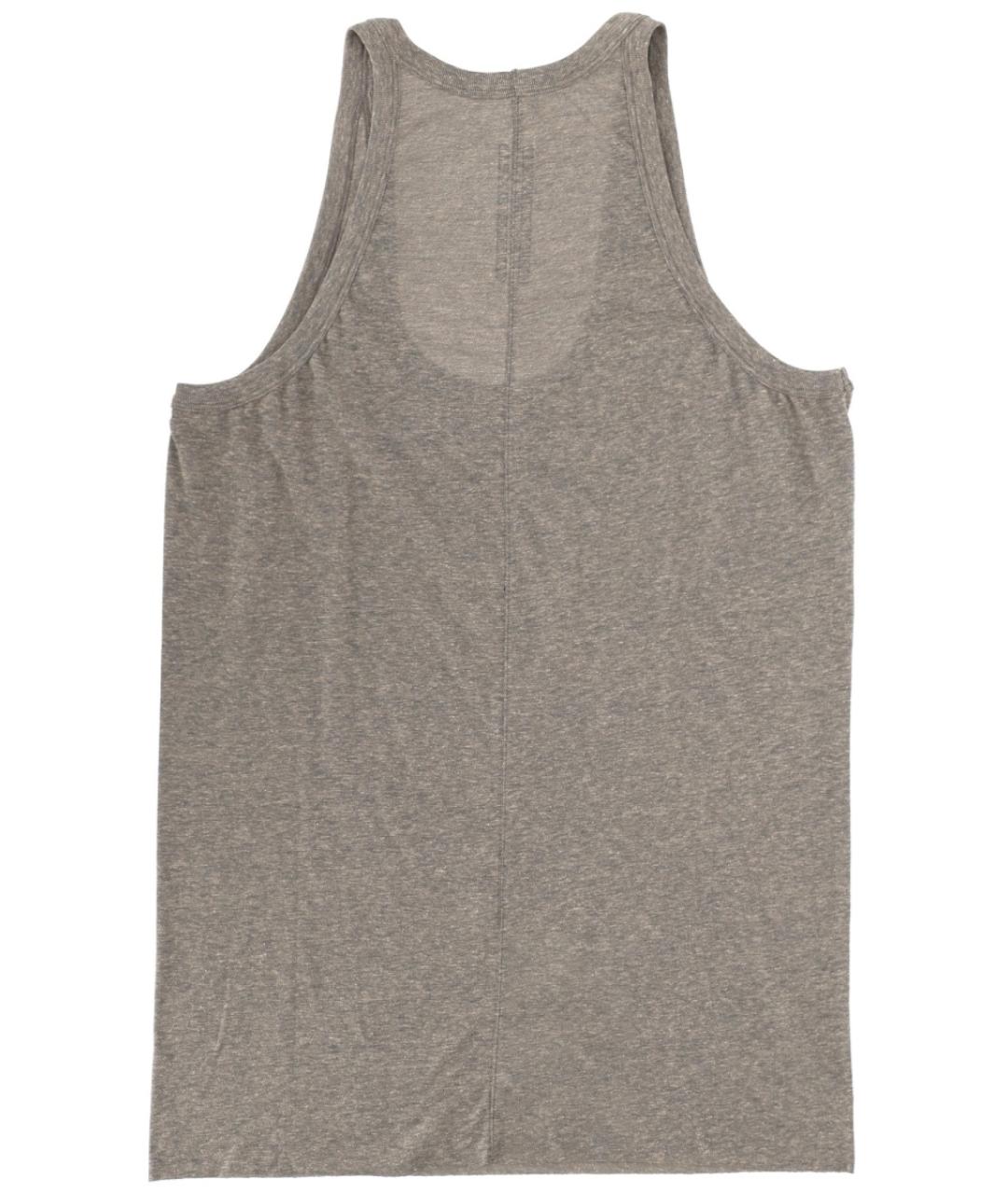 RICK OWENS Серая хлопковая майка, фото 2