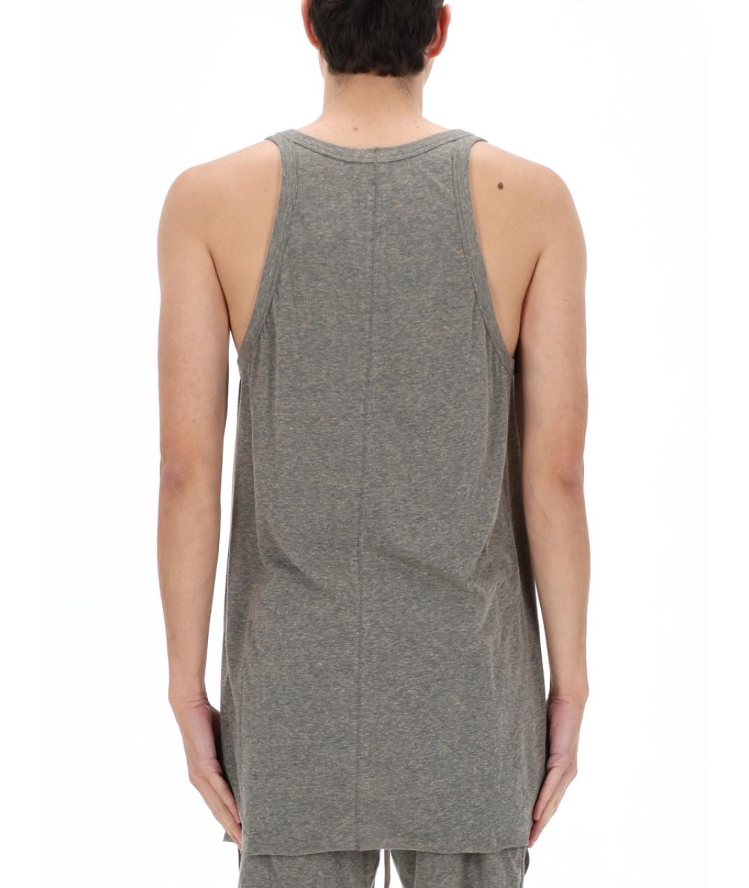 RICK OWENS Серая хлопковая майка, фото 4