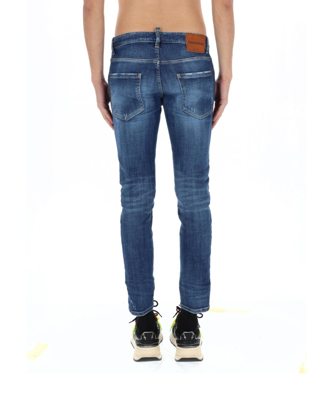 DSQUARED2 Синие хлопко-полиэстеровые джинсы скинни, фото 4