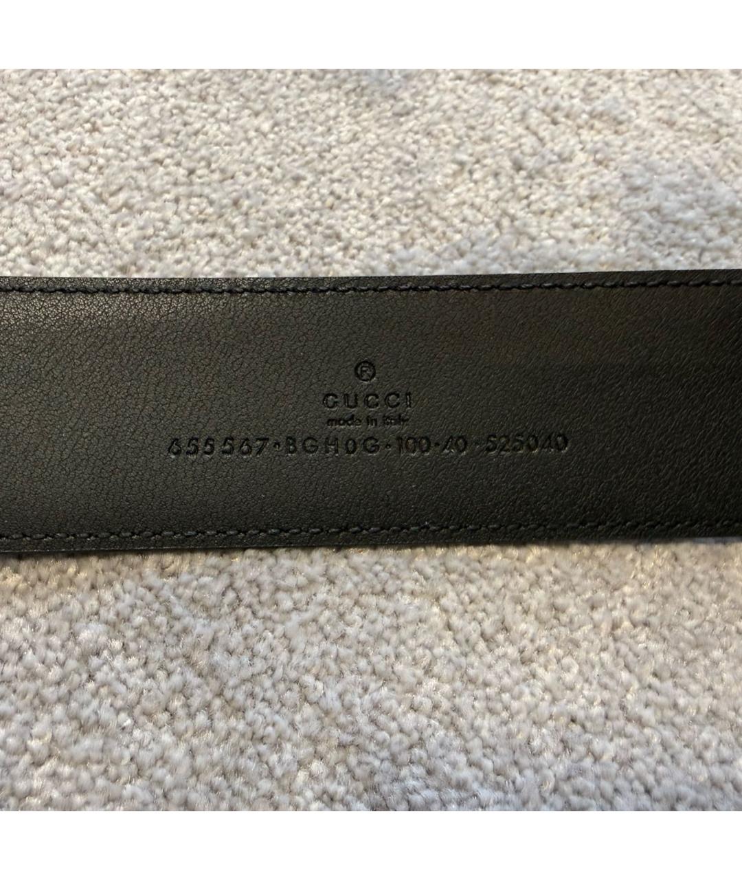 GUCCI Черный кожаный ремень, фото 3