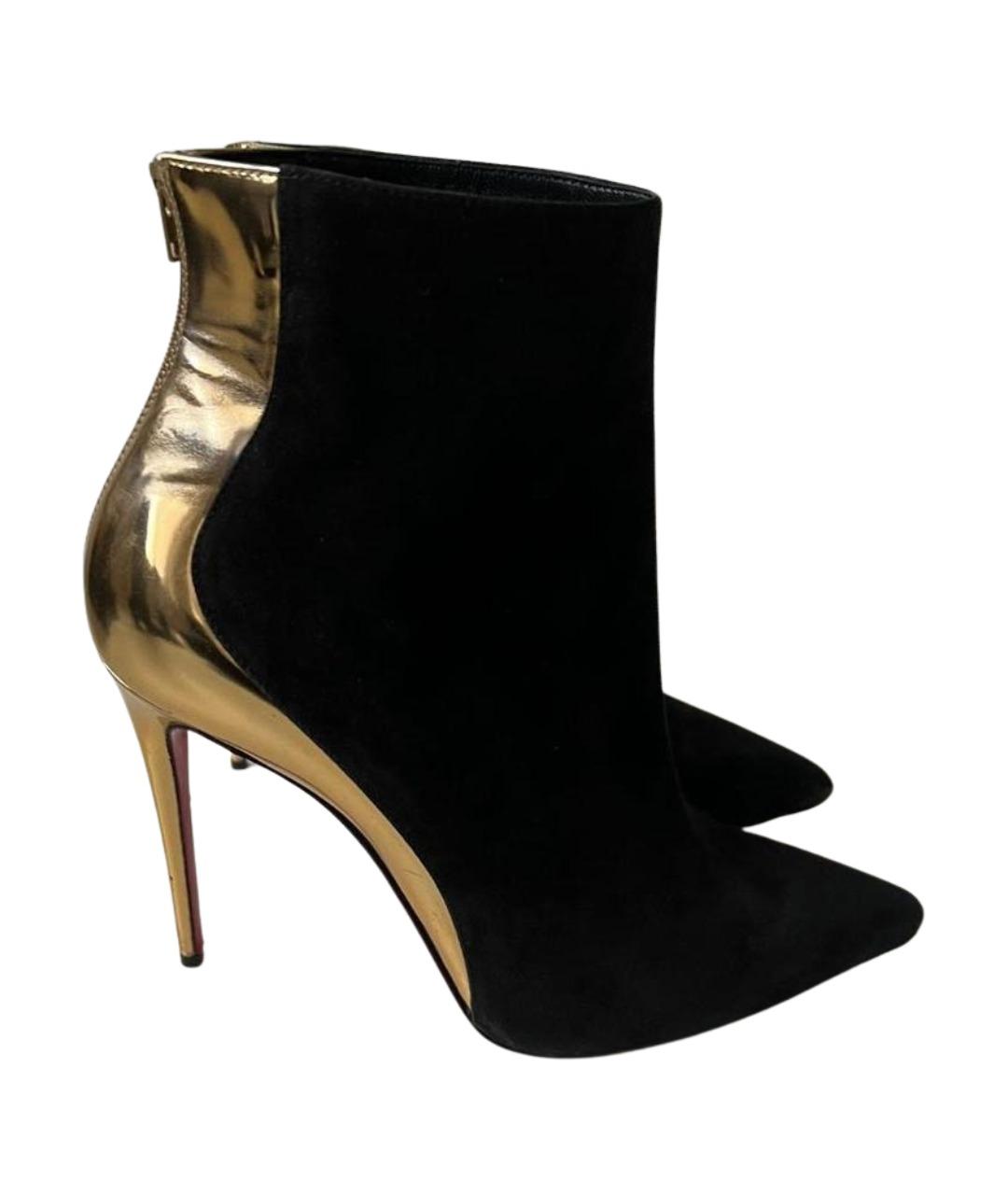 CHRISTIAN LOUBOUTIN Черные замшевые ботильоны, фото 1