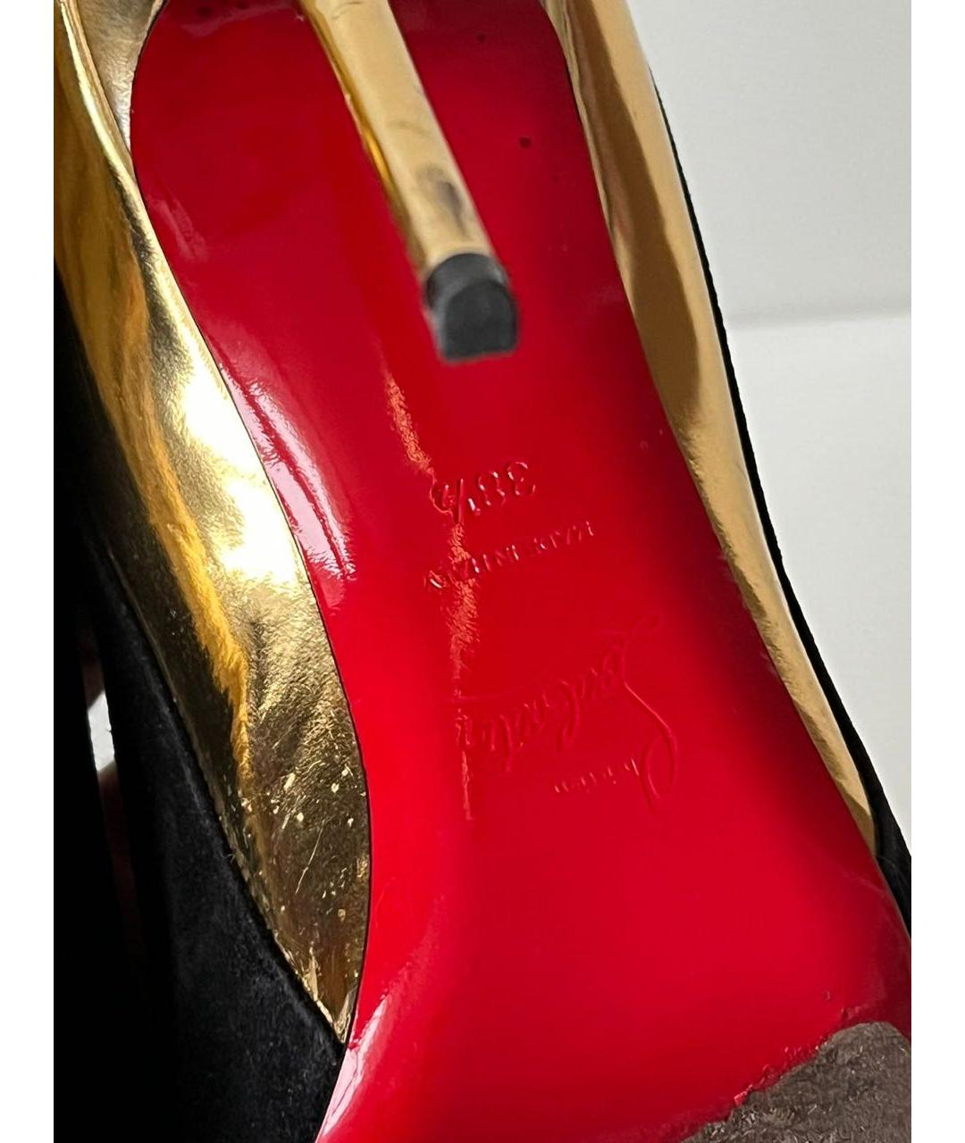 CHRISTIAN LOUBOUTIN Черные замшевые ботильоны, фото 6