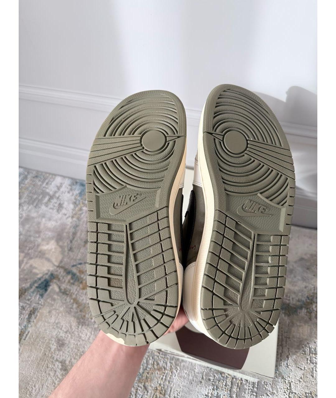 JORDAN Зеленые замшевые низкие кроссовки / кеды, фото 6