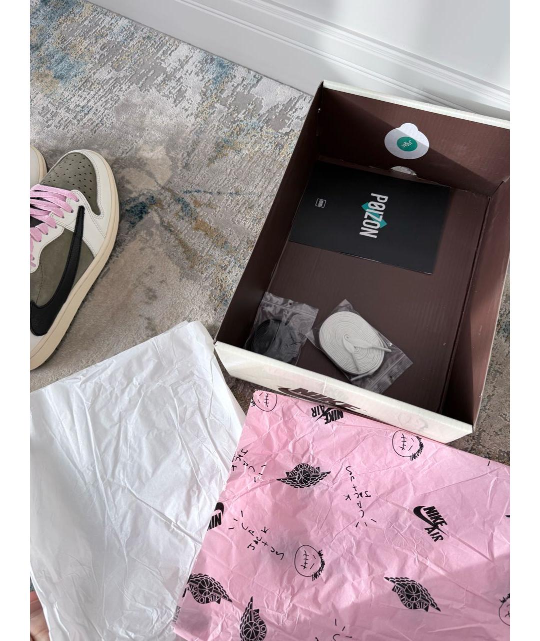 JORDAN Зеленые замшевые низкие кроссовки / кеды, фото 7