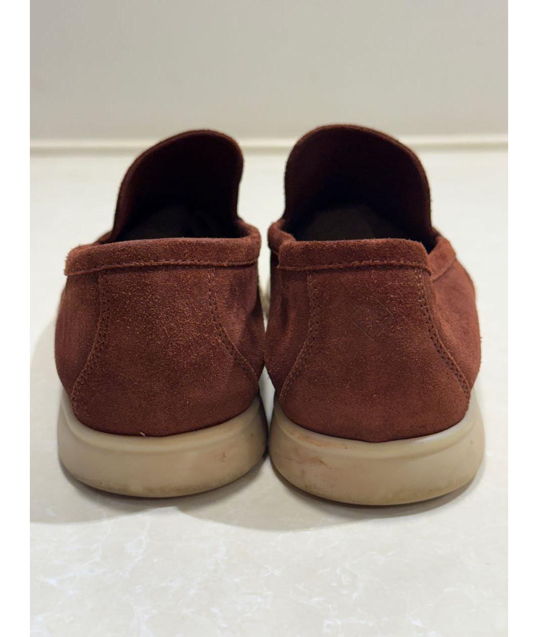 LORO PIANA Коричневые замшевые лоферы, фото 3
