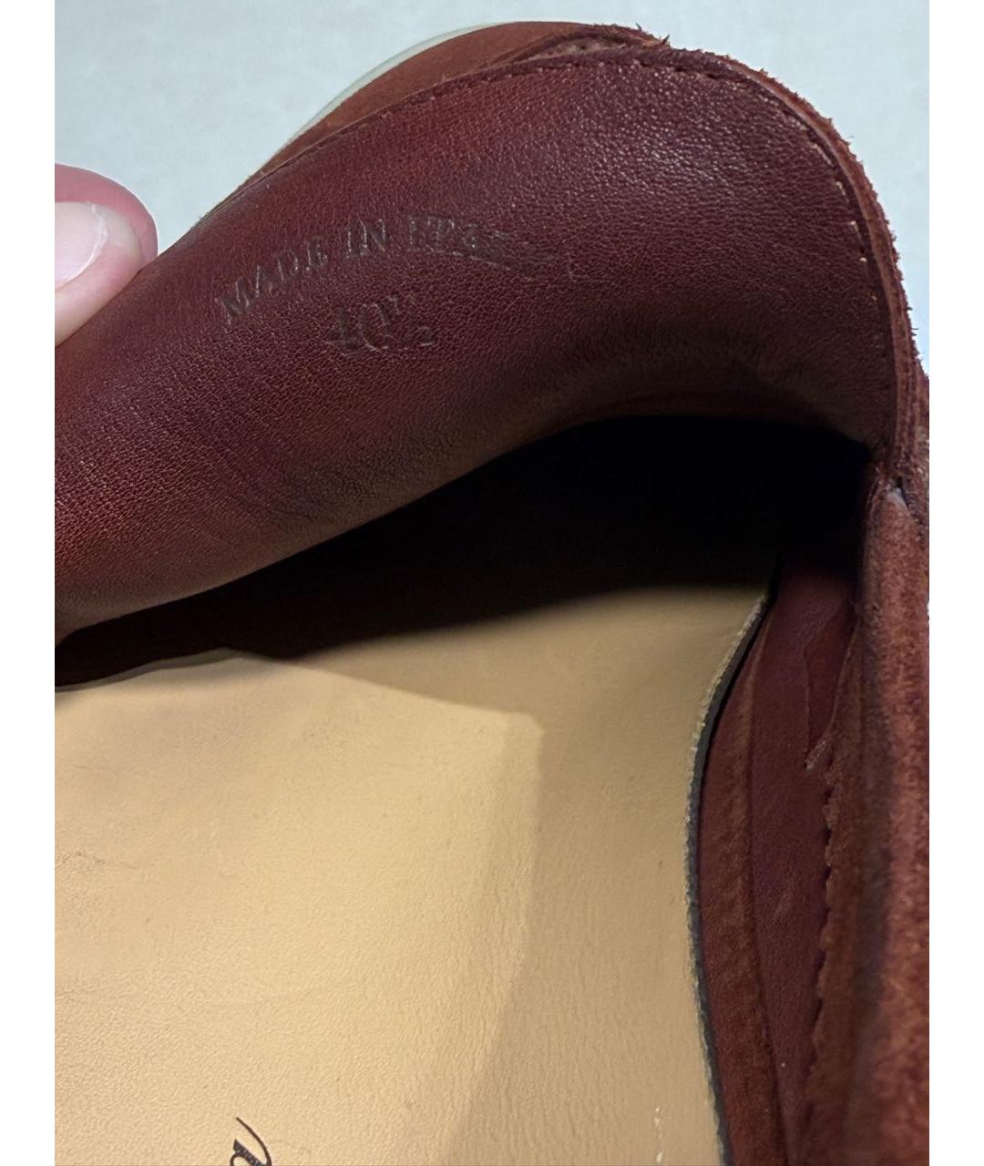 LORO PIANA Коричневые замшевые лоферы, фото 8