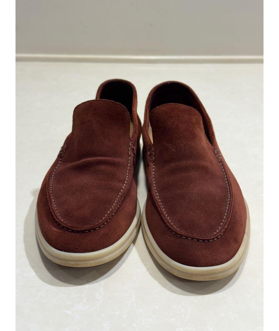 LORO PIANA Коричневые замшевые лоферы, фото 2