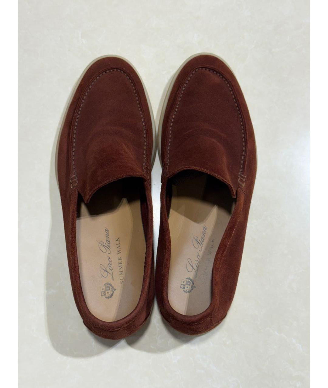 LORO PIANA Коричневые замшевые лоферы, фото 4
