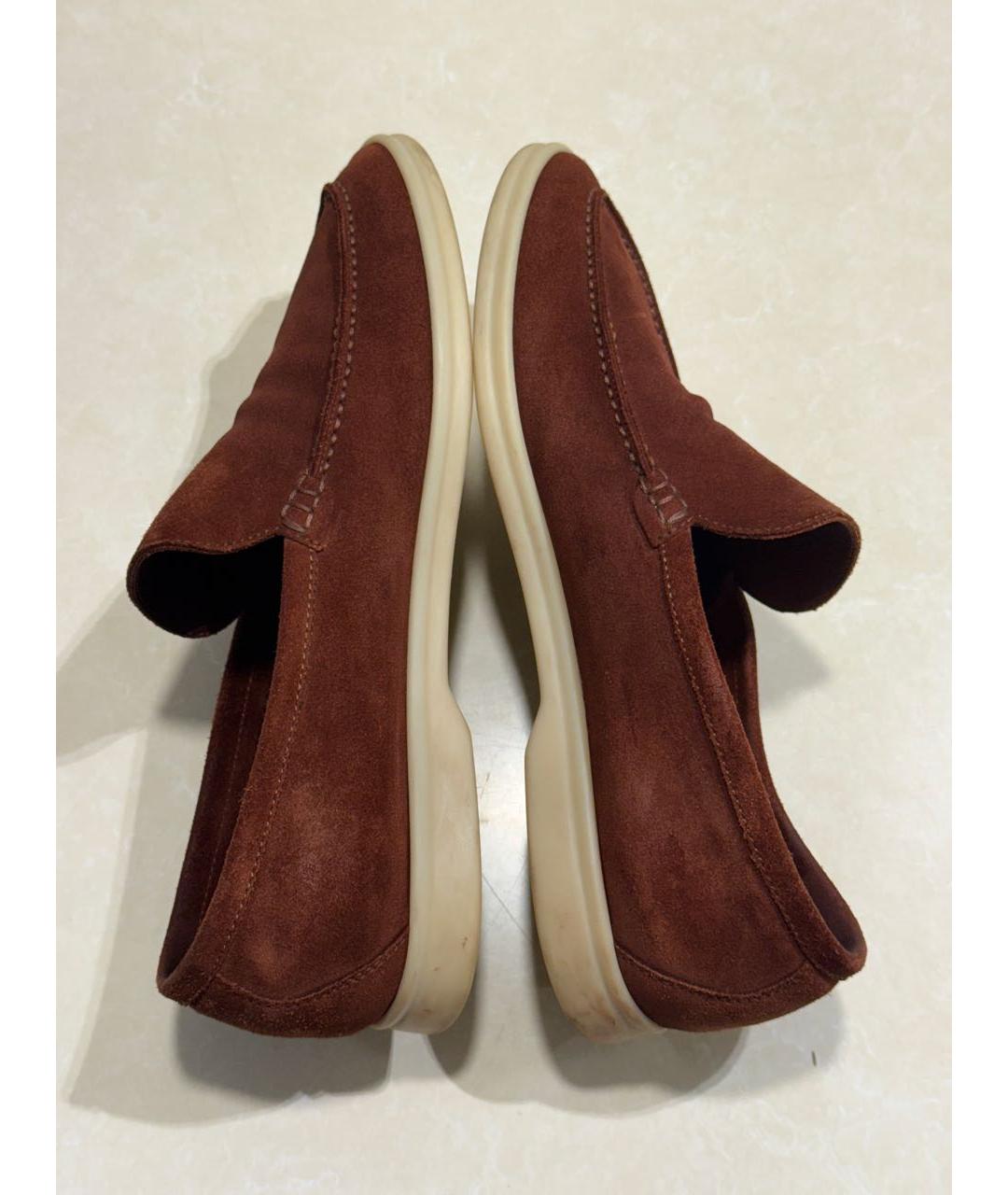 LORO PIANA Коричневые замшевые лоферы, фото 6
