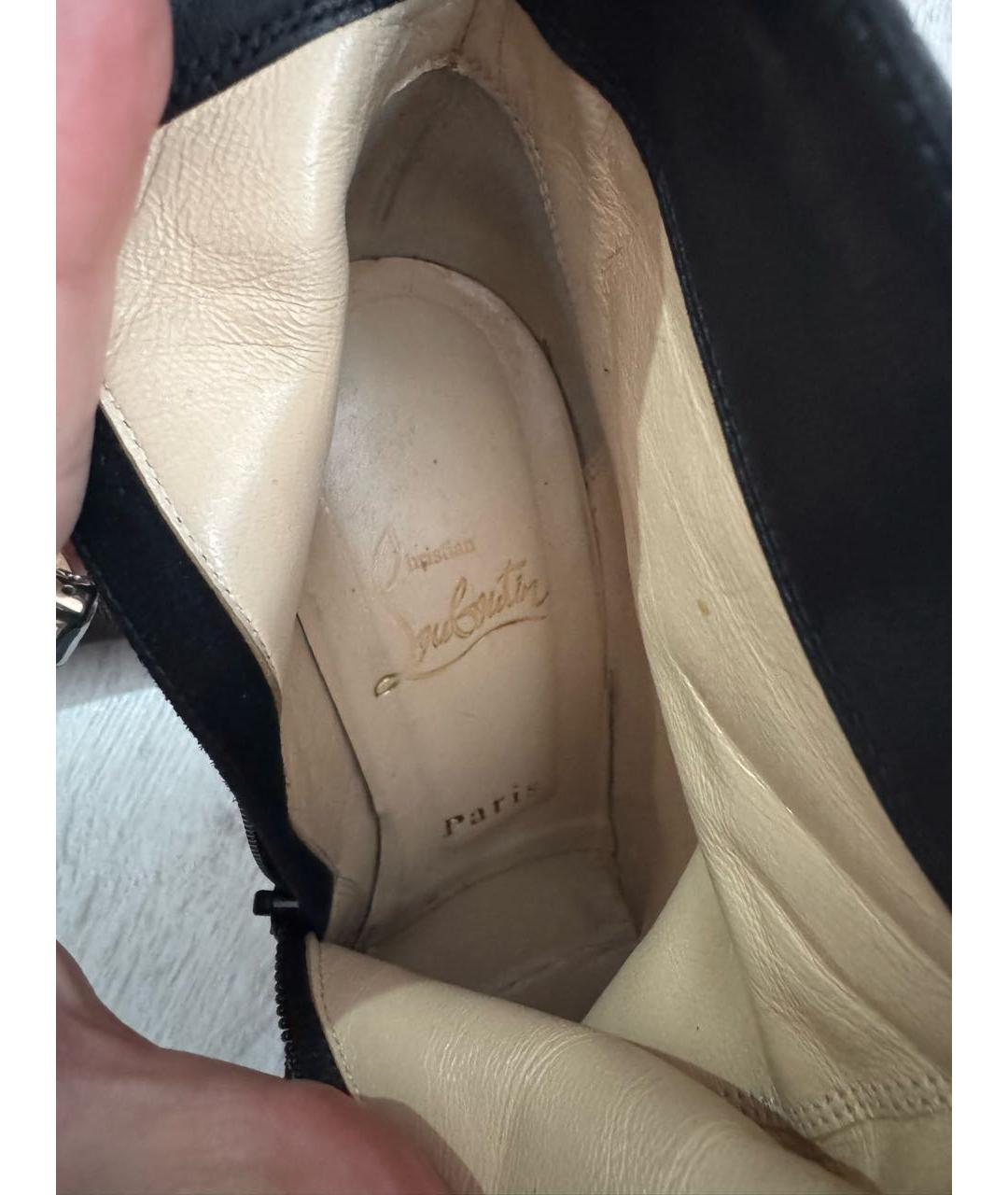 CHRISTIAN LOUBOUTIN Черные замшевые ботильоны, фото 8