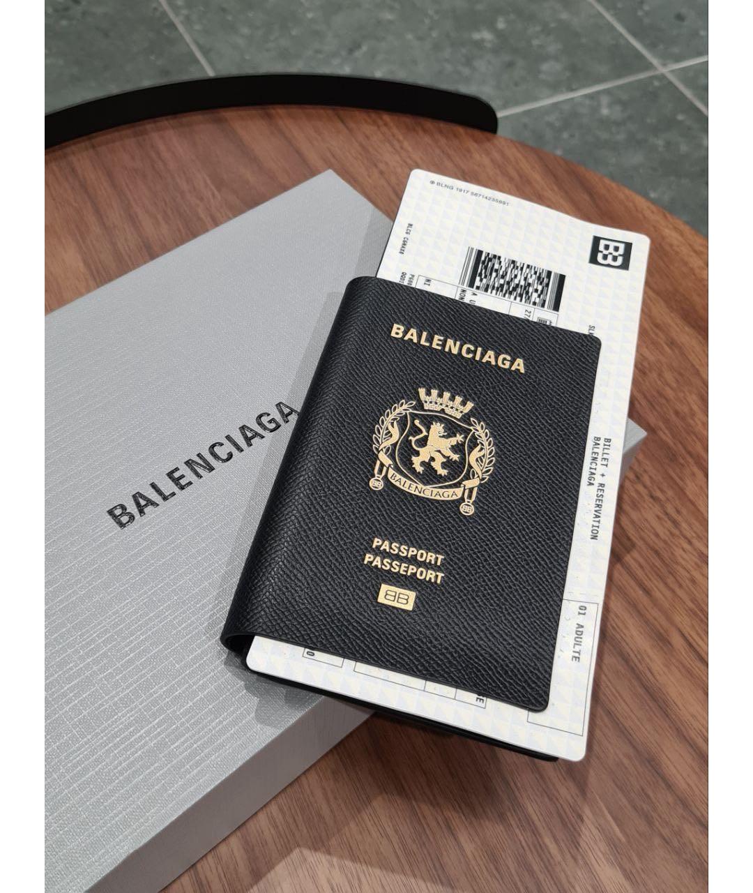 BALENCIAGA Черный кожаный кошелек, фото 2