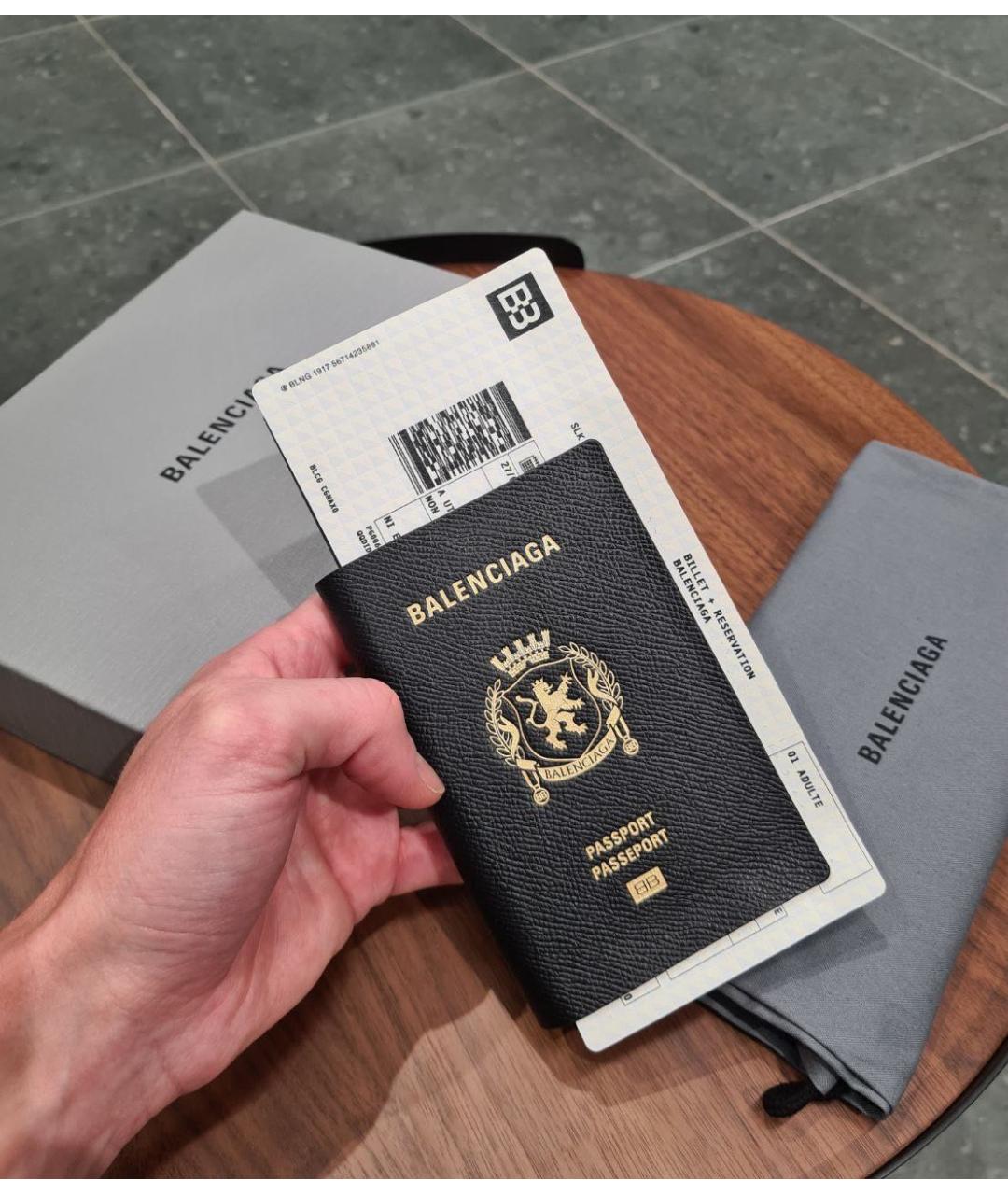 BALENCIAGA Черный кожаный кошелек, фото 3