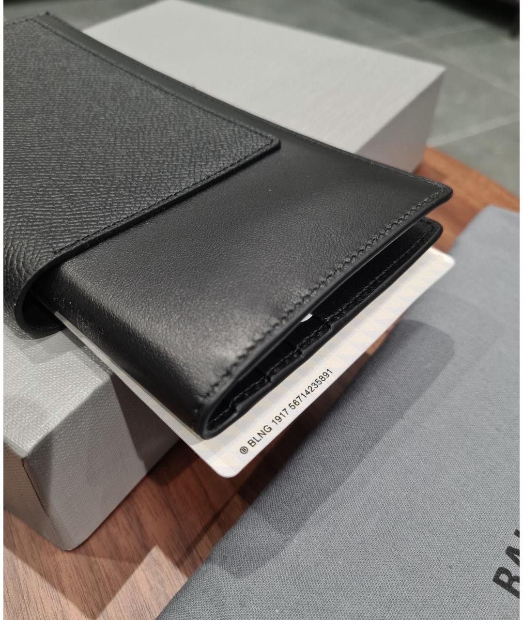 BALENCIAGA Черный кожаный кошелек, фото 7