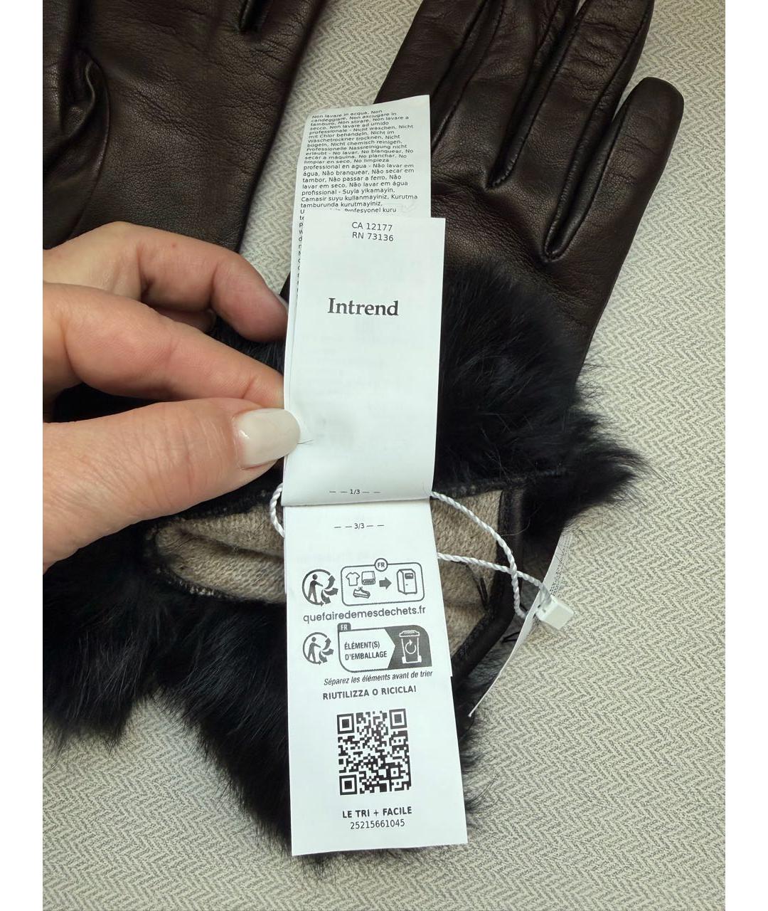 MAX MARA Коричневые кожаные перчатки, фото 5