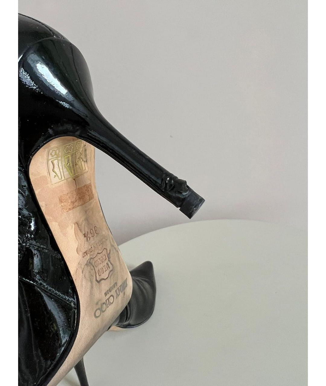 JIMMY CHOO Черные ботильоны из лакированной кожи, фото 5