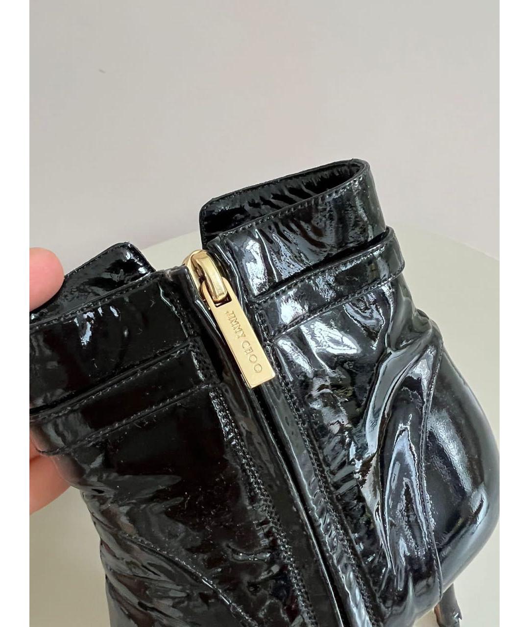 JIMMY CHOO Черные ботильоны из лакированной кожи, фото 7