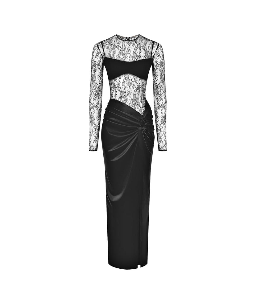 RASARIO Черное атласное вечернее платье, фото 1