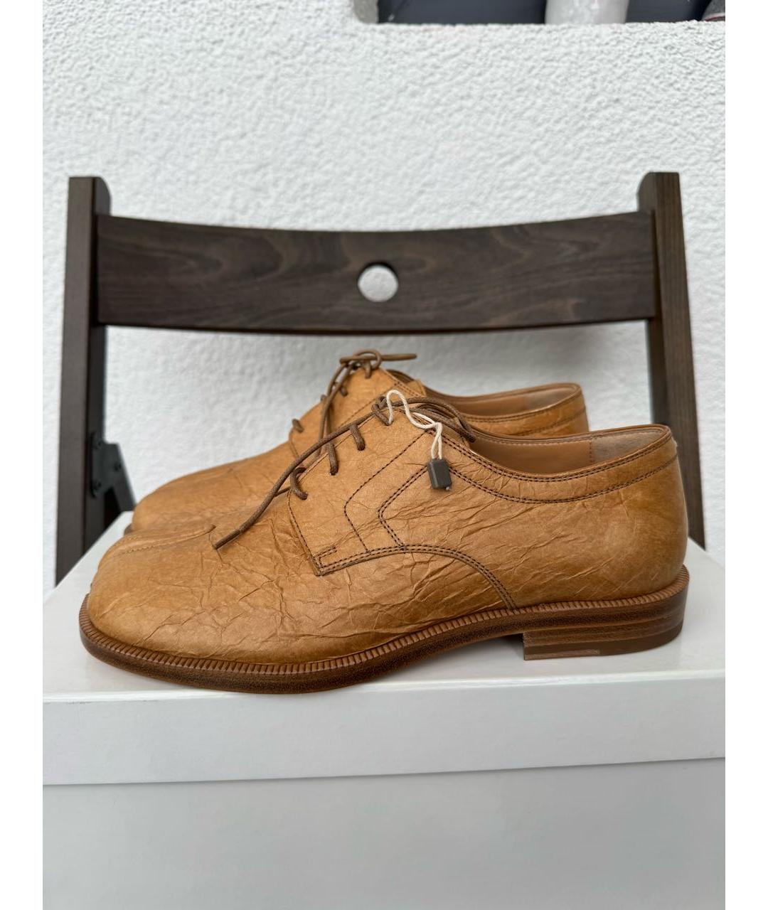 MAISON MARGIELA Коричневые кожаные брогги и оксфорды, фото 6
