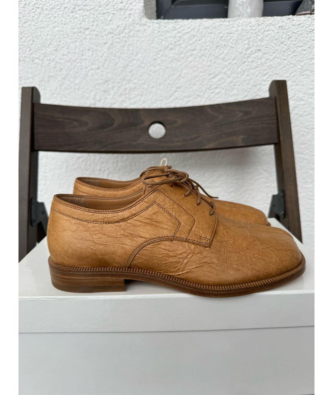 MAISON MARGIELA Коричневые кожаные брогги и оксфорды, фото 8
