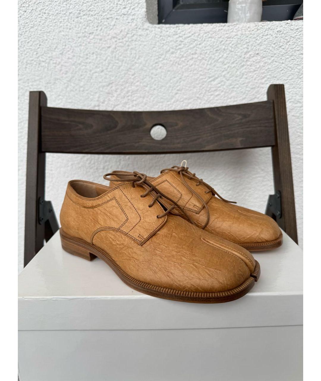 MAISON MARGIELA Коричневые кожаные брогги и оксфорды, фото 2