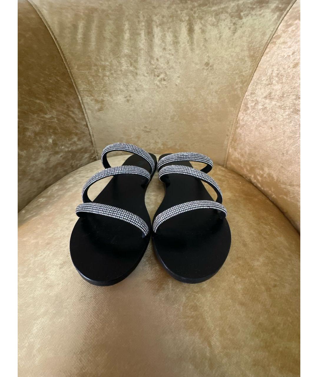 ANCIENT GREEK Черные кожаные шлепанцы, фото 2