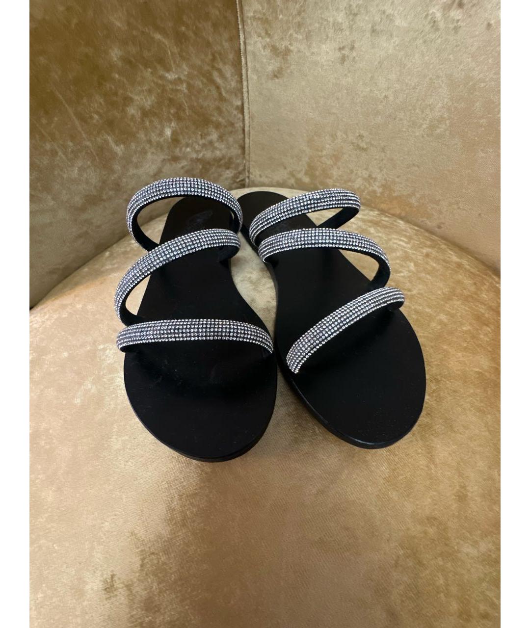 ANCIENT GREEK Черные кожаные шлепанцы, фото 5