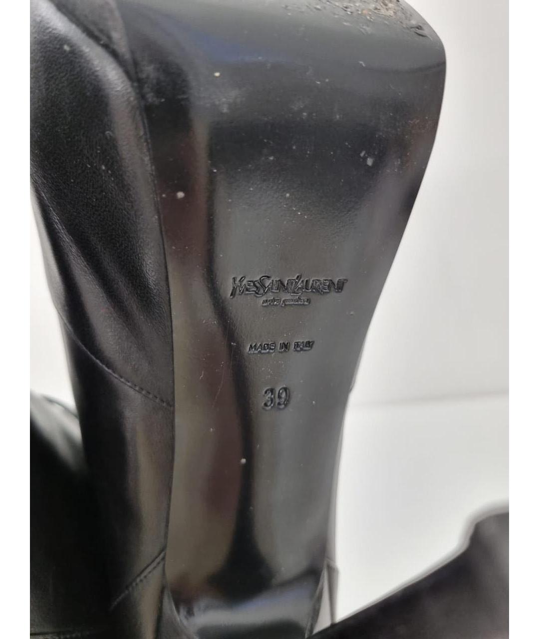 SAINT LAURENT Черные кожаные ботильоны, фото 6