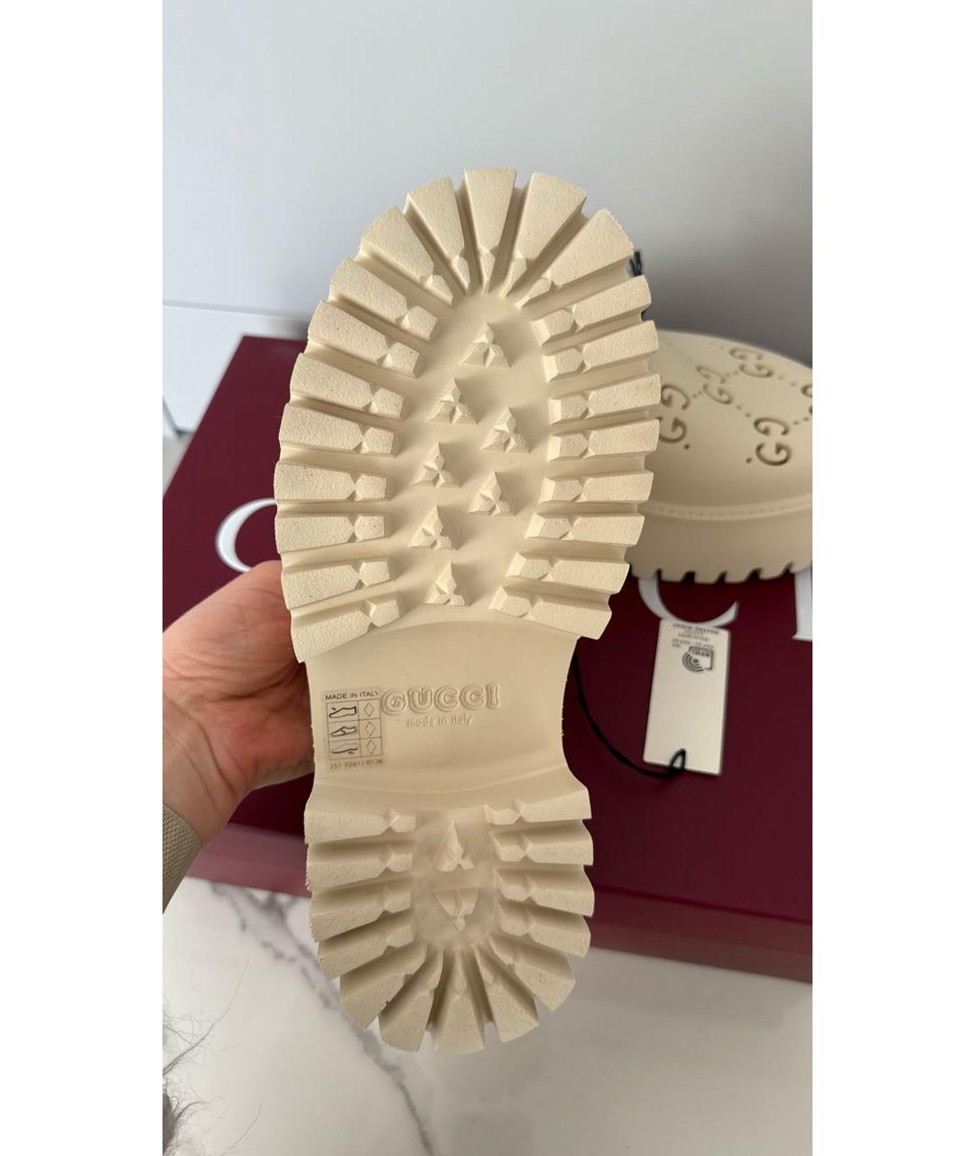 GUCCI Бежевые резиновые сабо, фото 4