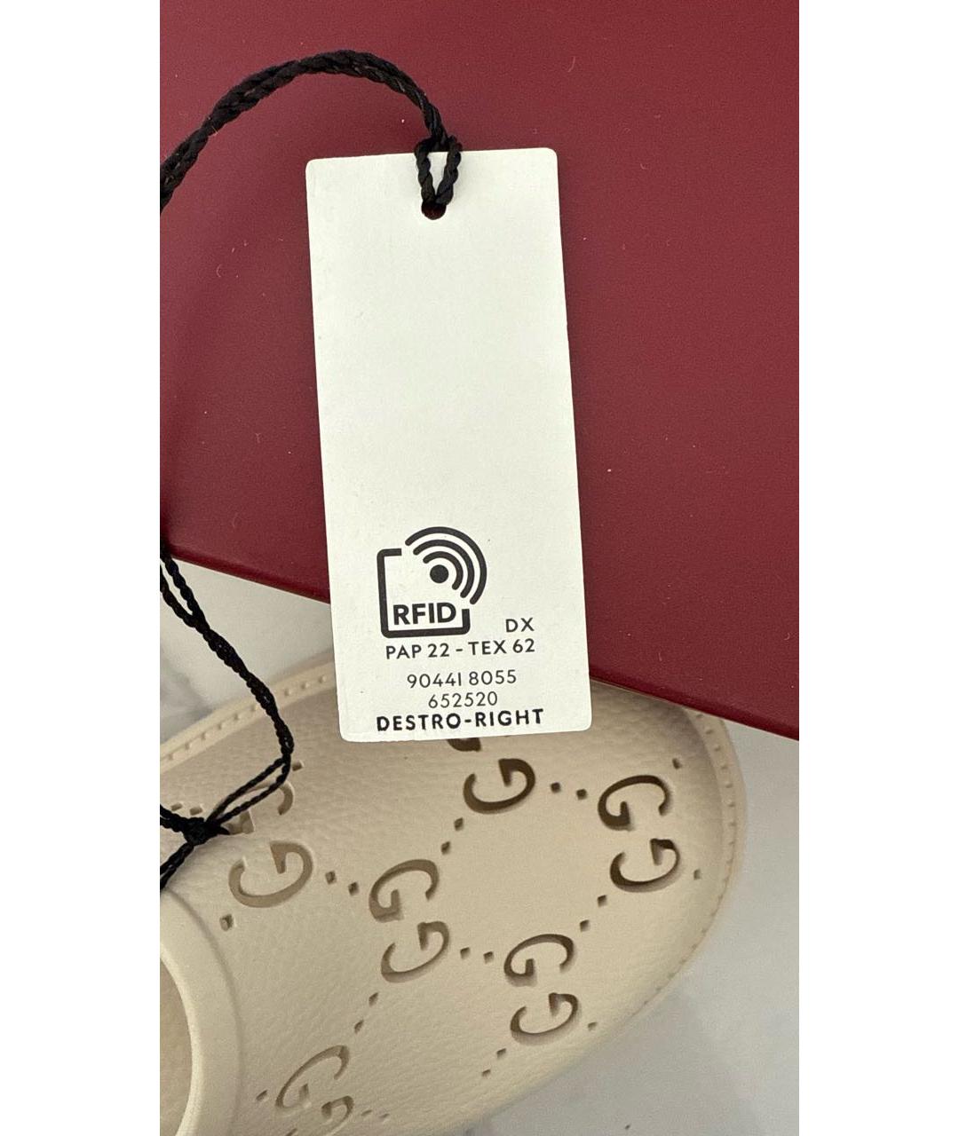 GUCCI Бежевые резиновые сабо, фото 5