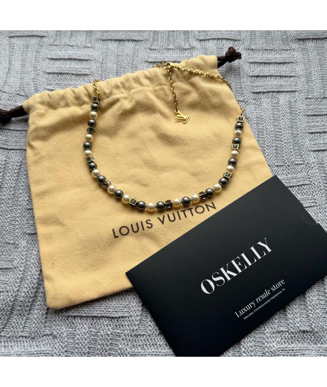 LOUIS VUITTON Золотое жемчужное колье, фото 2