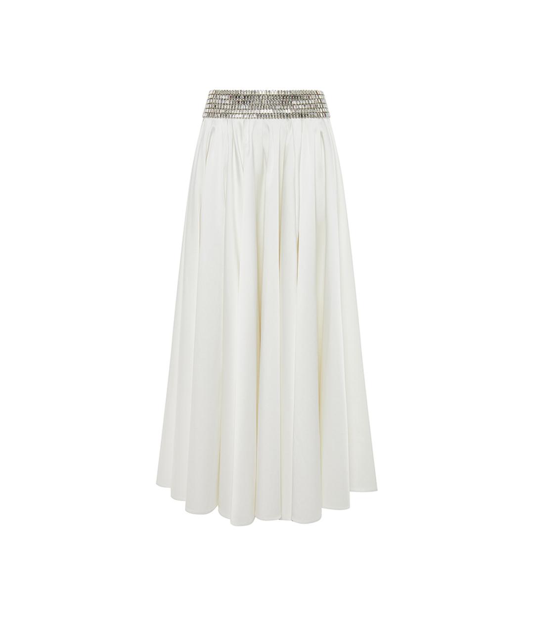RASARIO Белая атласная юбка миди, фото 2