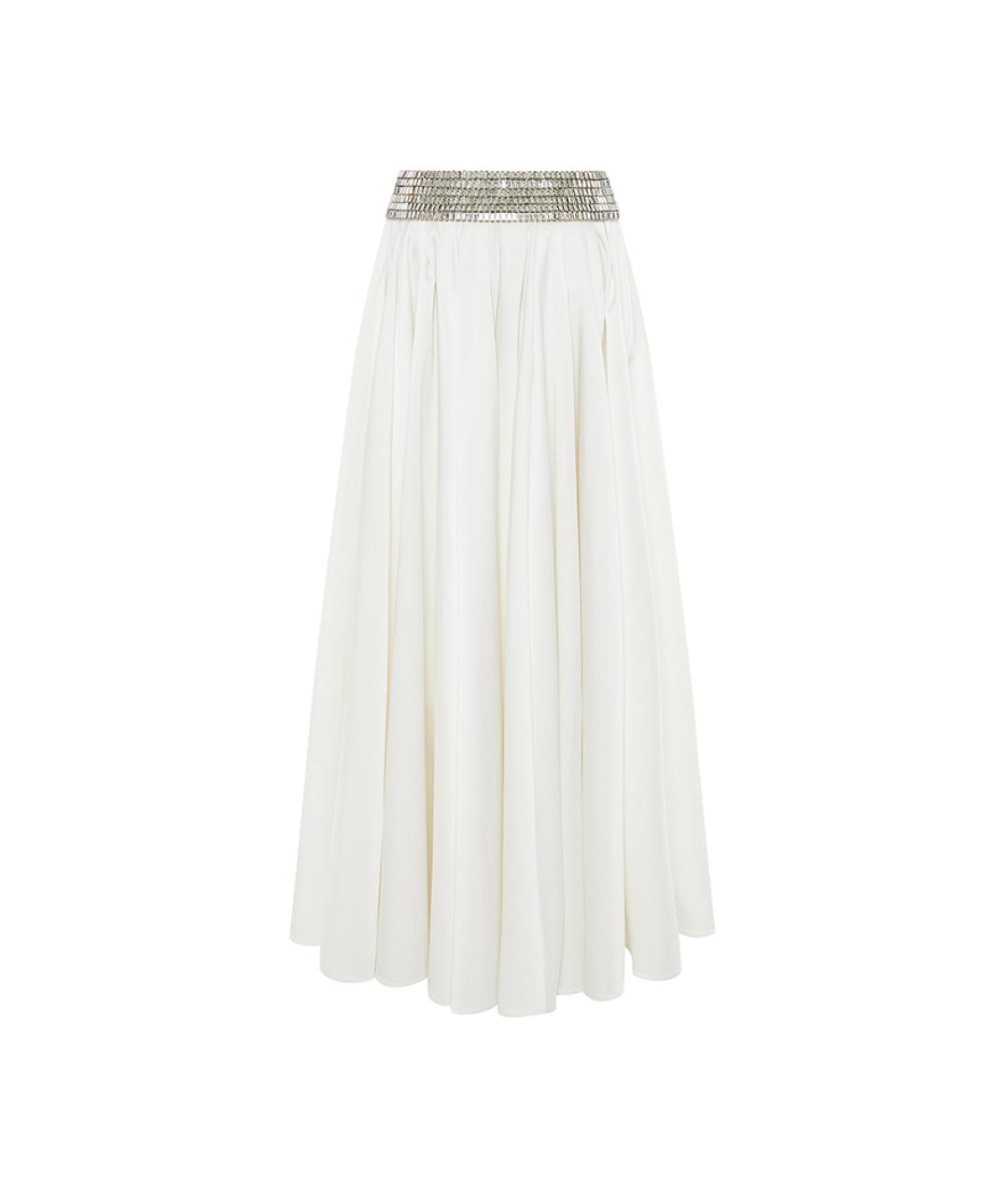 RASARIO Белая атласная юбка миди, фото 1