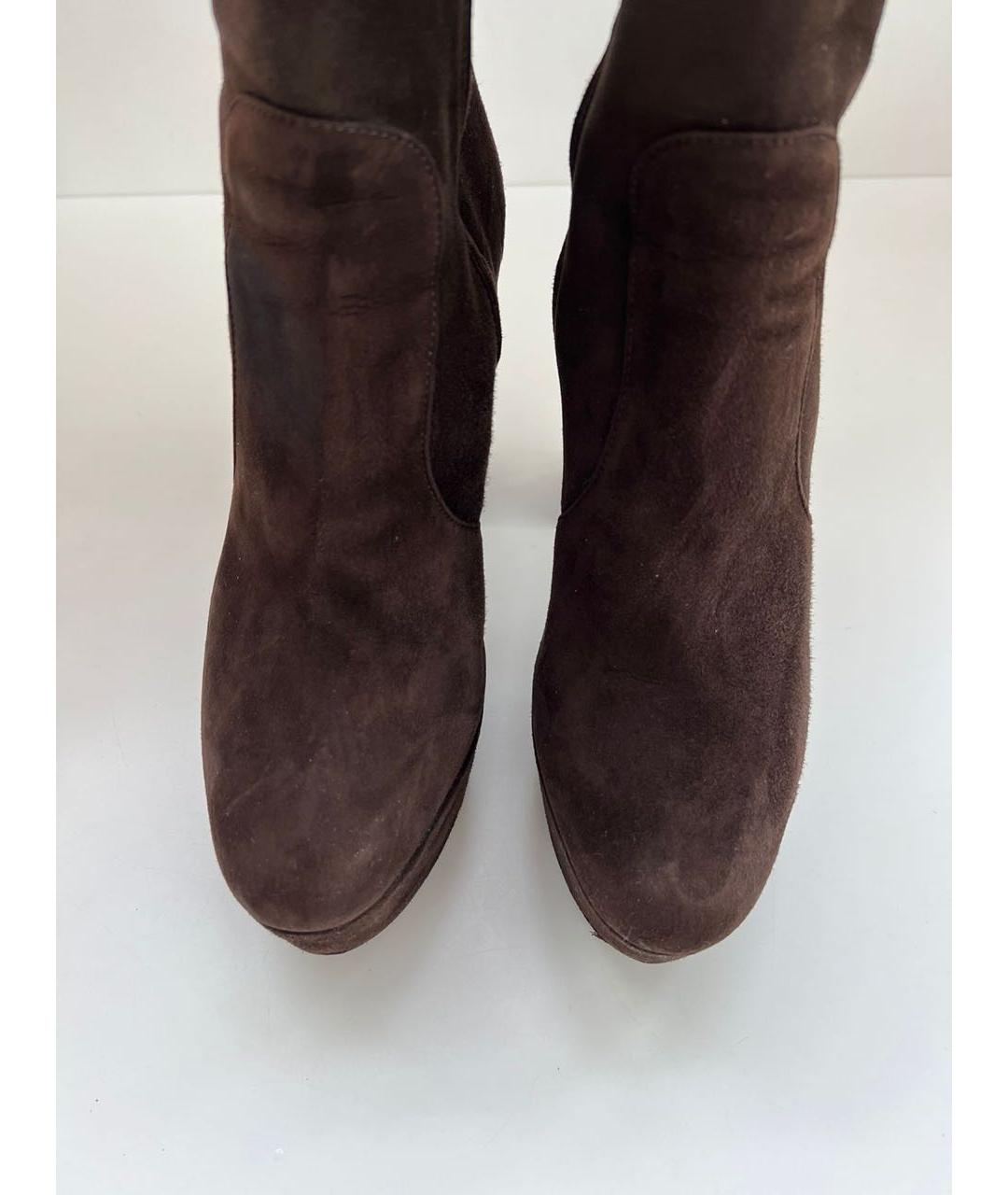 PRADA Коричневые замшевые ботильоны, фото 2