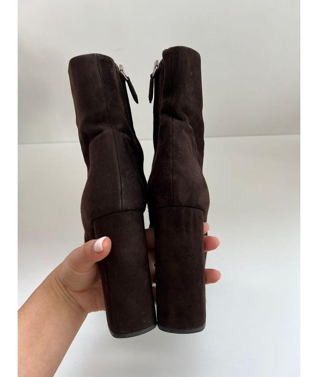 PRADA Коричневые замшевые ботильоны, фото 4