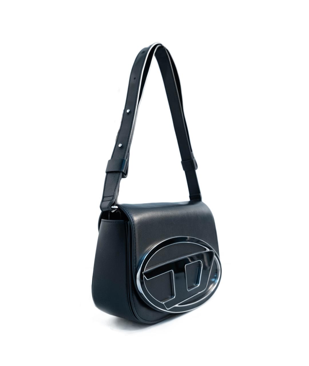 DIESEL Черная кожаная сумка через плечо, фото 2