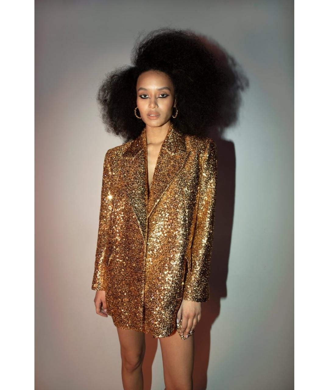 RASARIO Золотой полиэстеровый жакет/пиджак, фото 4