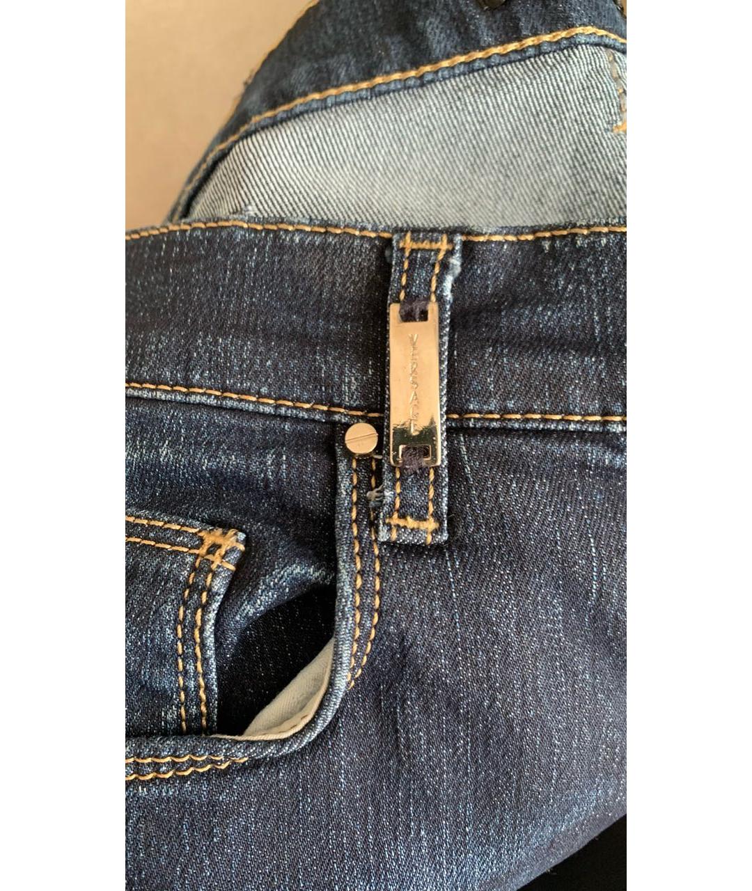 VERSACE Темно-синие хлопко-эластановые джинсы скинни, фото 5