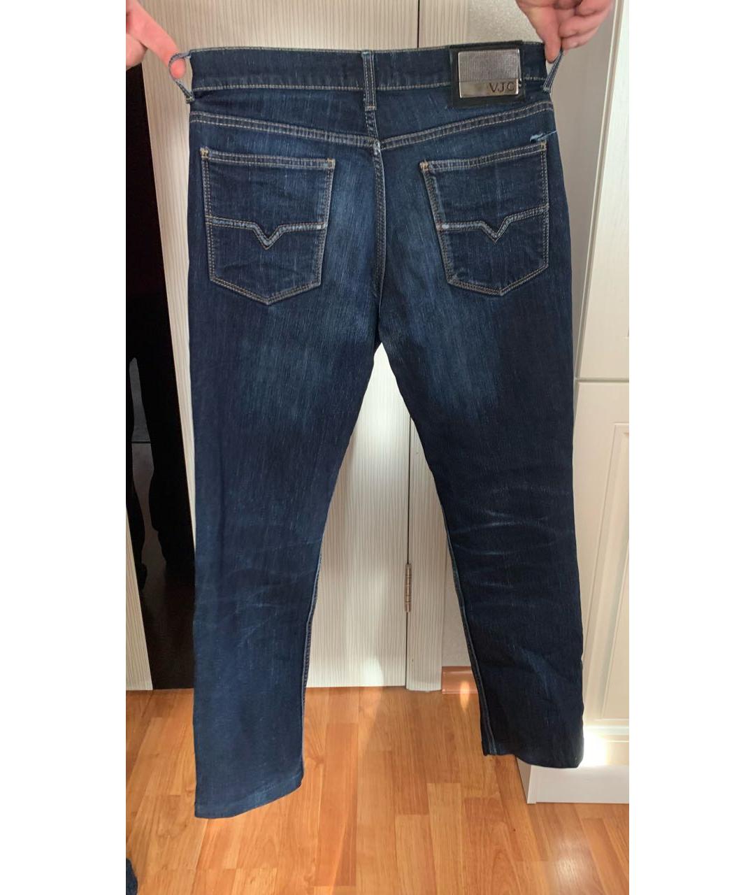 VERSACE Темно-синие хлопко-эластановые джинсы скинни, фото 2