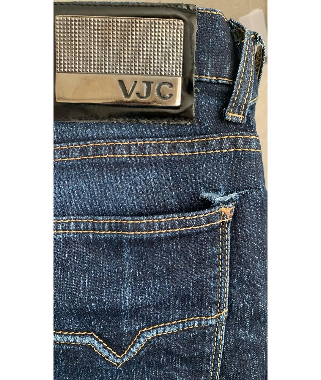 VERSACE Темно-синие хлопко-эластановые джинсы скинни, фото 8