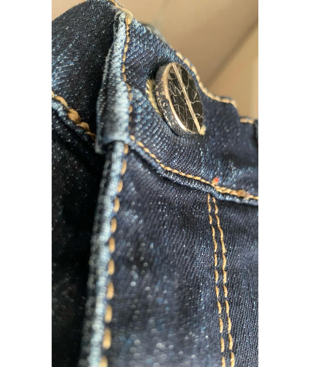 VERSACE Темно-синие хлопко-эластановые джинсы скинни, фото 7