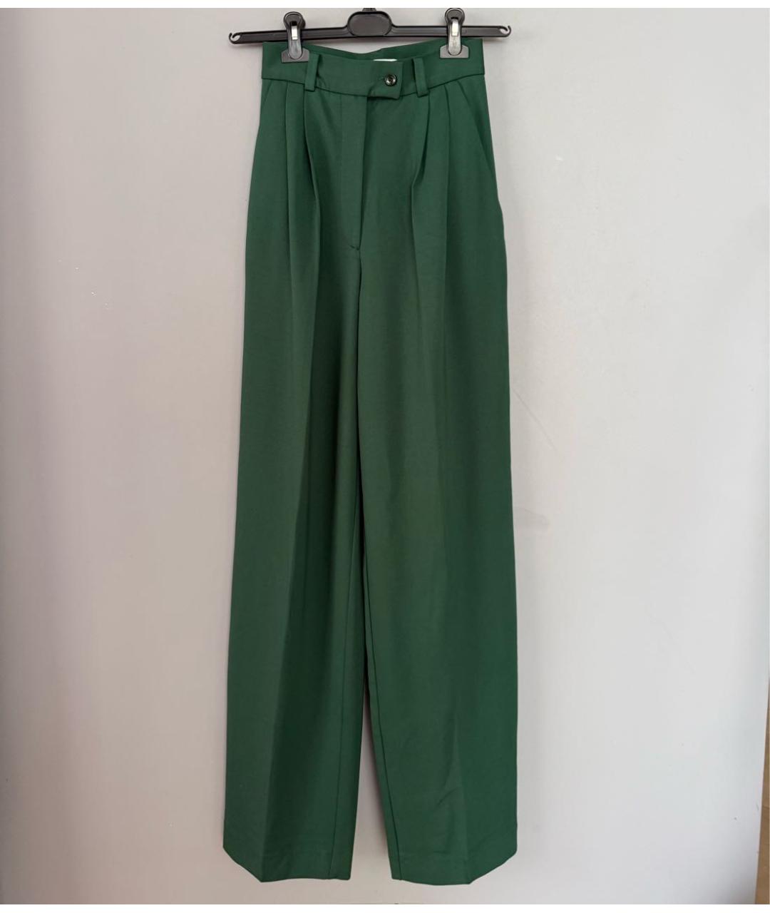 PERVERT Зеленые вискозные брюки широкие, фото 3