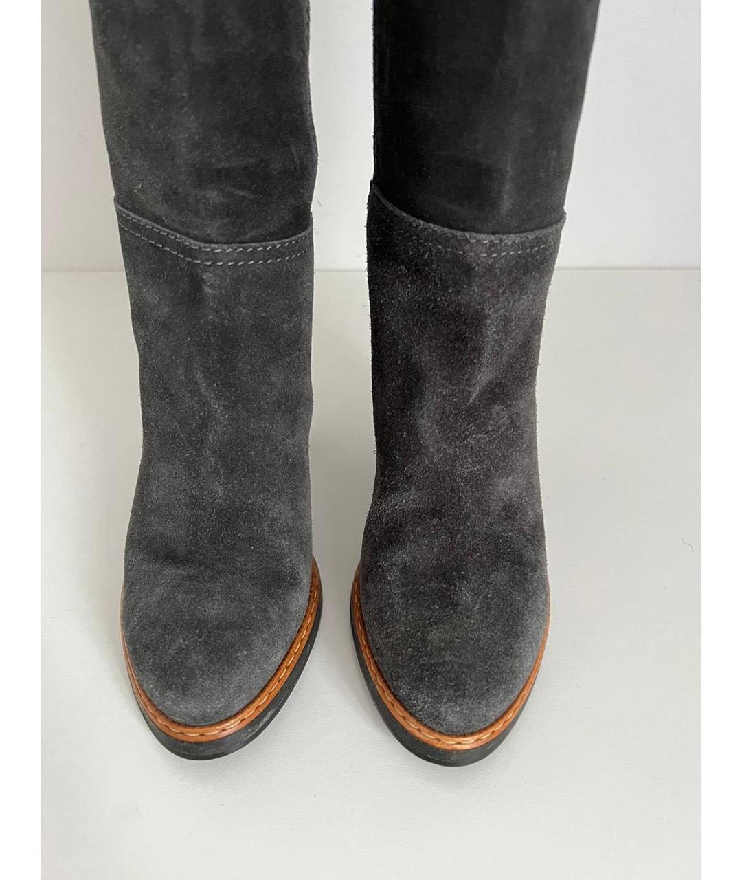 JIL SANDER Серые кожаные сапоги, фото 8