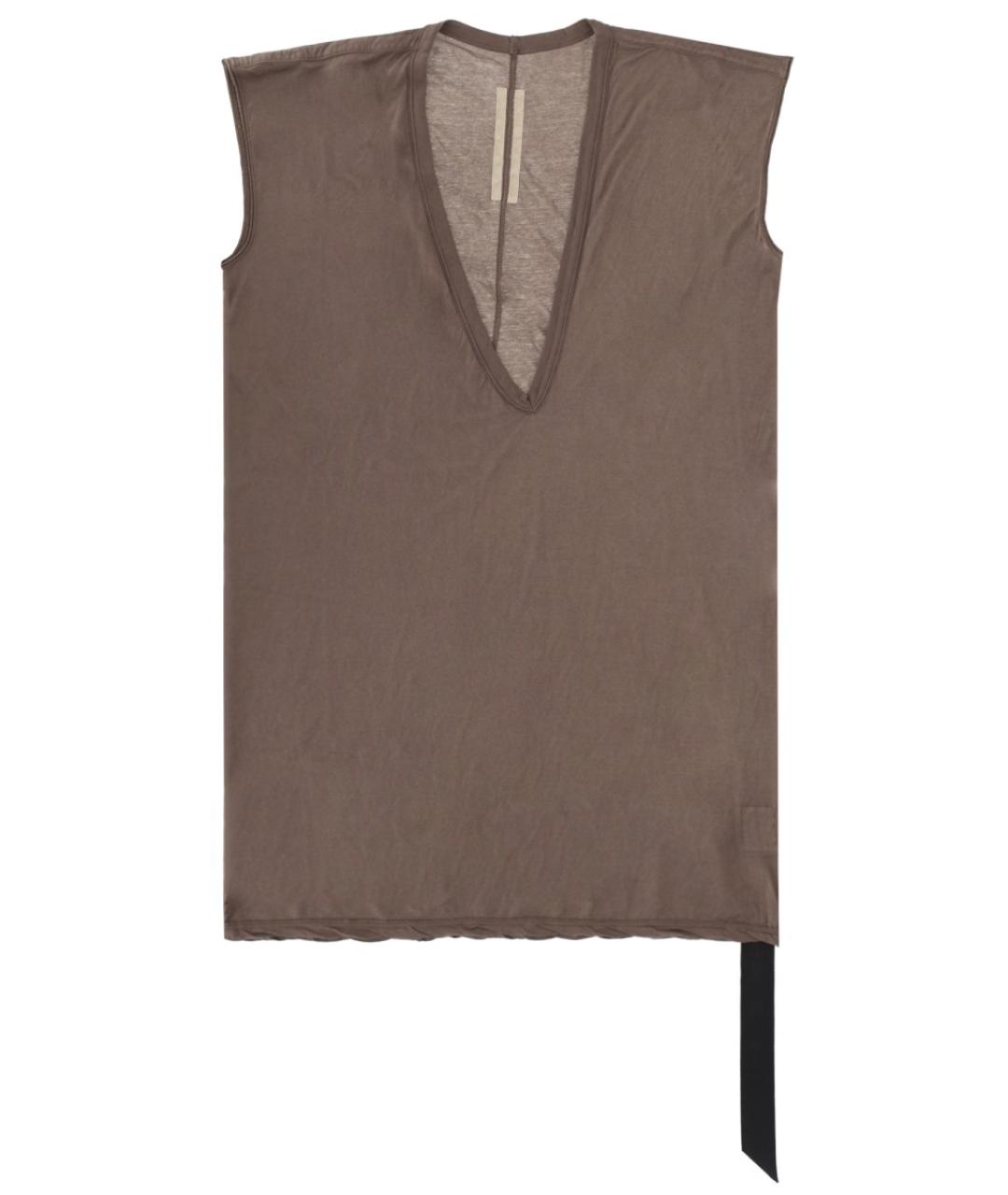 RICK OWENS DRKSHDW Коричневая хлопковая майка, фото 1