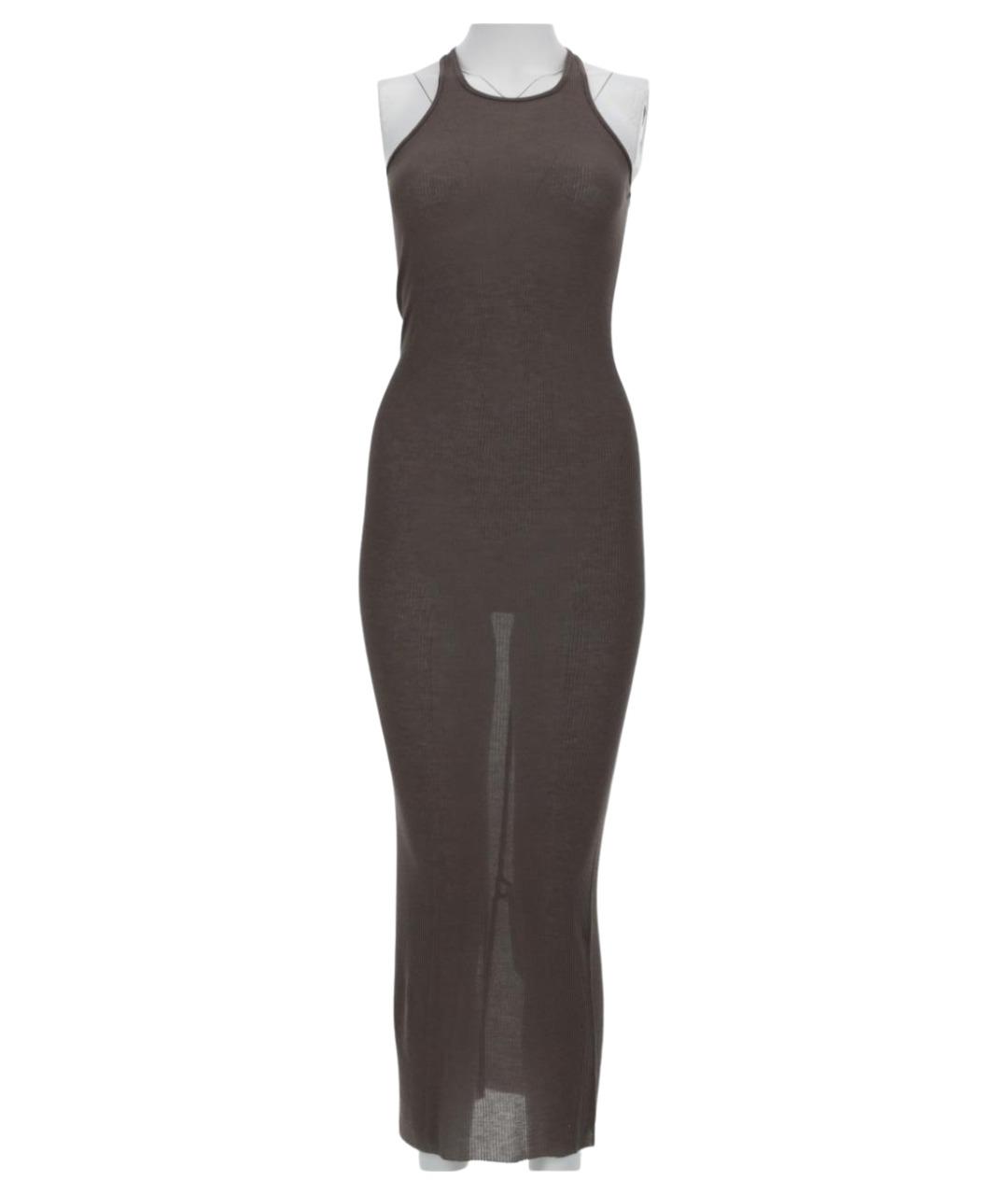 RICK OWENS Серое вискозное повседневное платье, фото 4