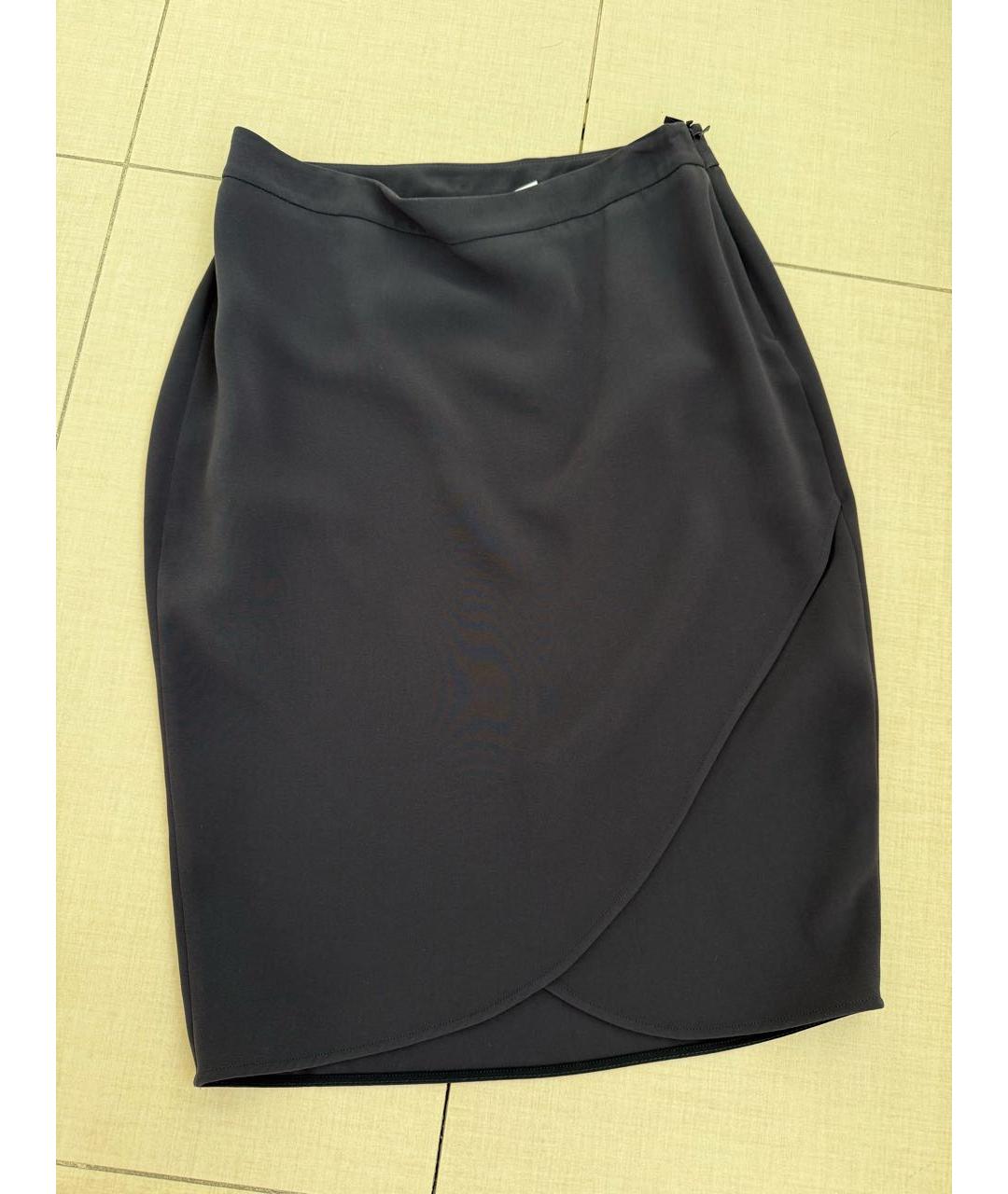 MAX MARA Антрацитовая юбка миди, фото 8