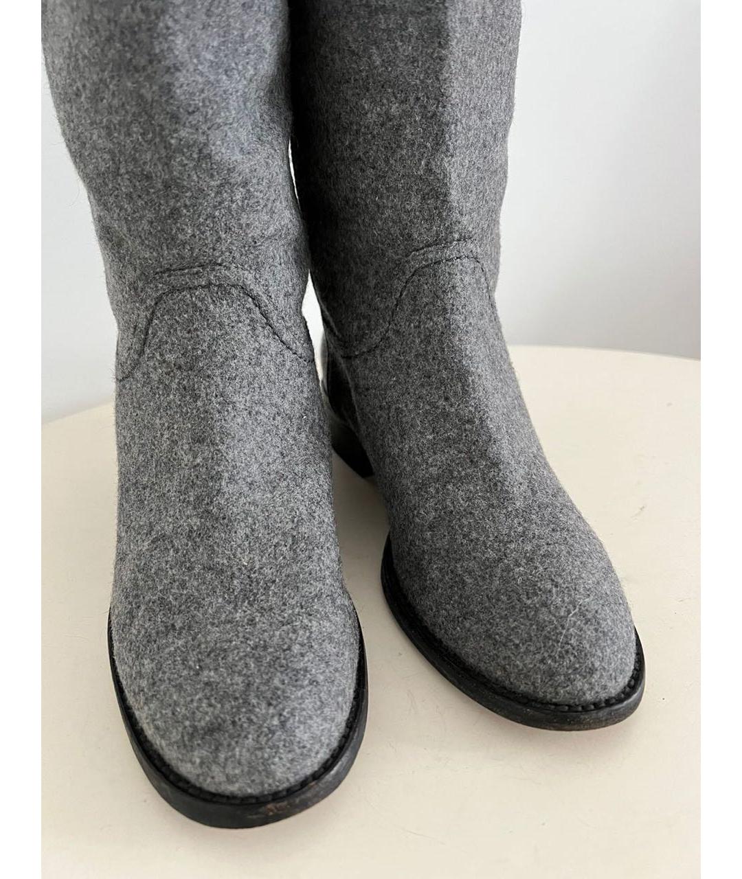 CHANEL Серые сапоги, фото 3