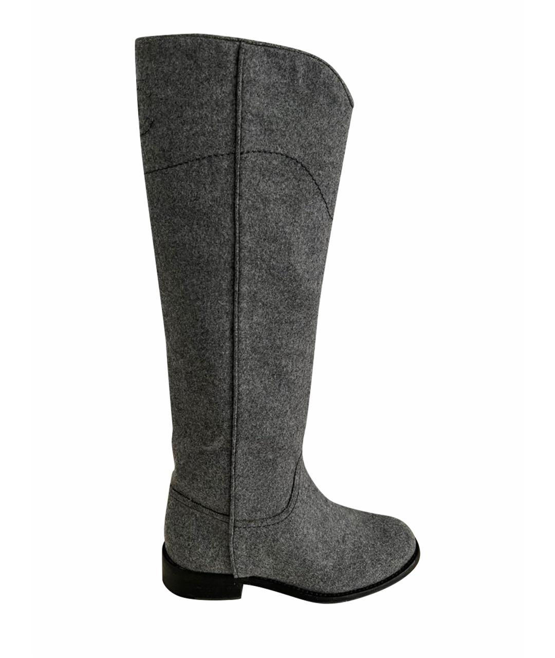 CHANEL Серые сапоги, фото 1