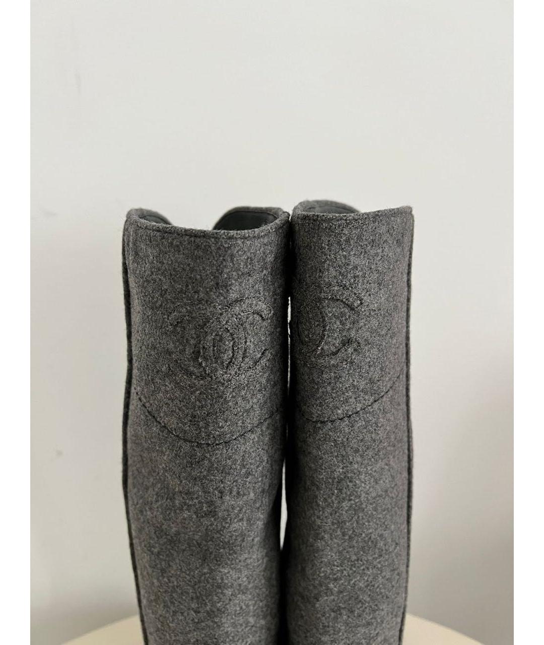 CHANEL Серые сапоги, фото 4