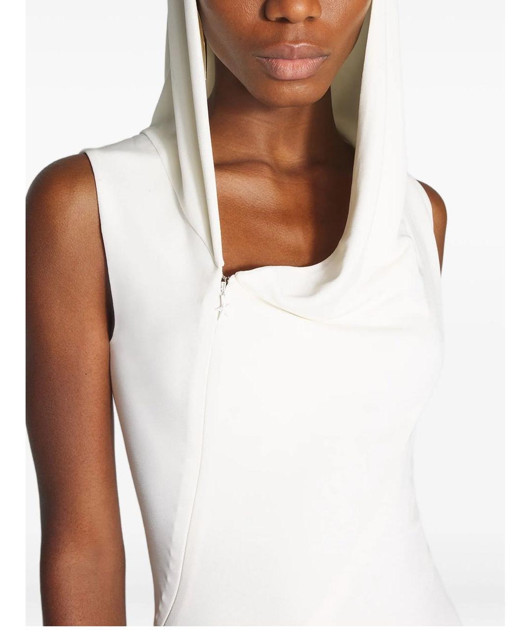 MUGLER Белое вискозное коктейльное платье, фото 4