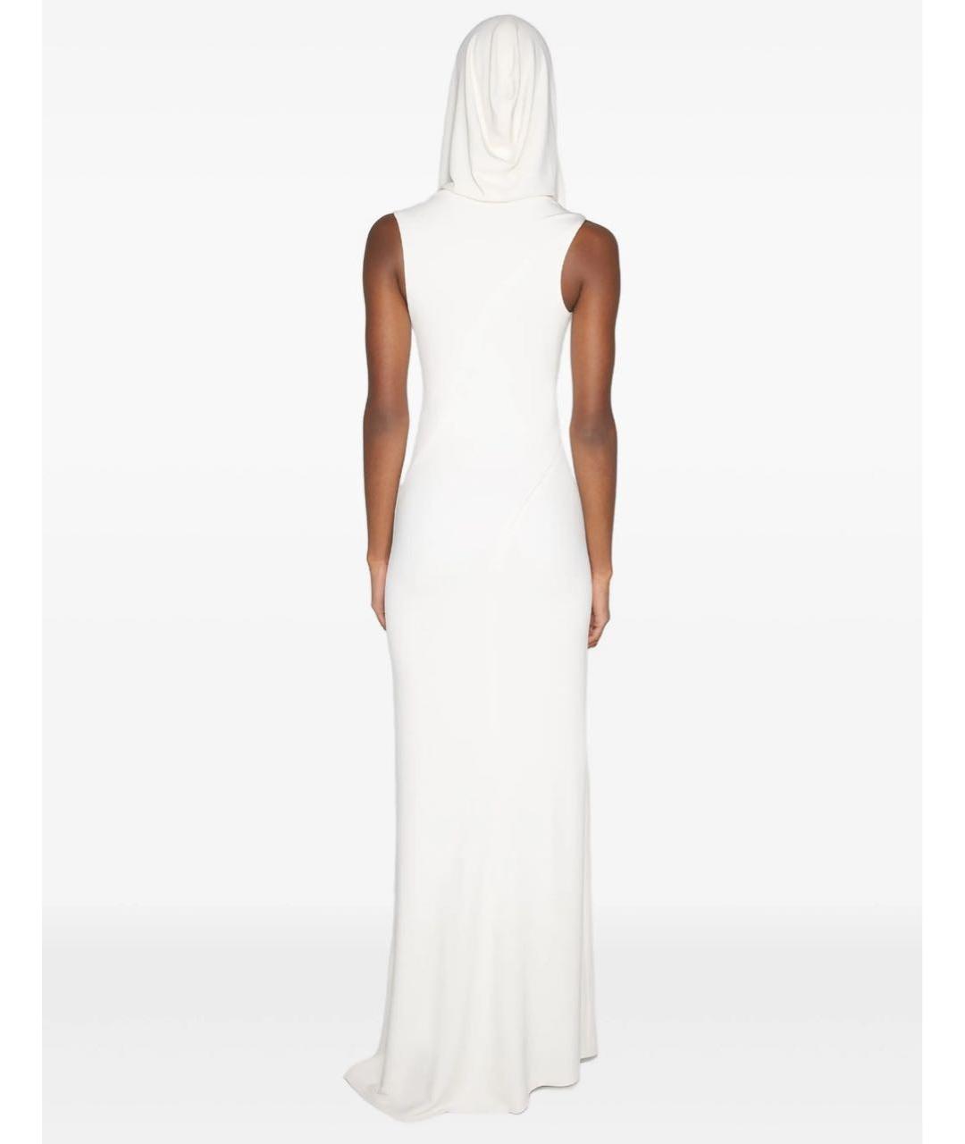 MUGLER Белое вискозное коктейльное платье, фото 3